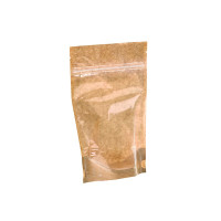 Sacchetto a tasca kraft/trasparente con chiusura zip 130 H210mm