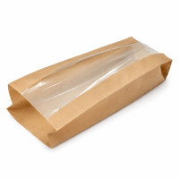 Sacchetto da baguette in carta kraft con finestra 100x40mm H580mm