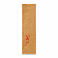 Sacchetto da pane in carta kraft decorazione rossa 180x70mm H610mm