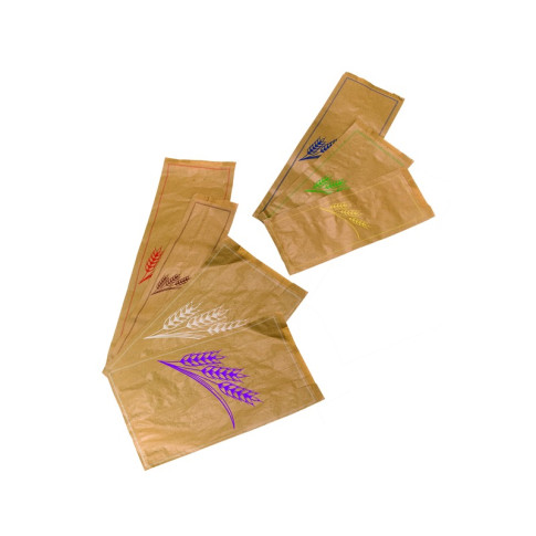 Sacchetto da pane in carta kraft decorazione bianca 240x80mm H410mm