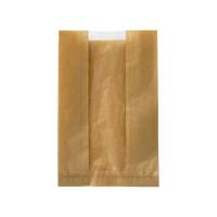 Sacchetto per pane in carta scura con finestra 180x70mm H280mm