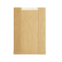 Sacchetto per pane in carta scura con finestra 220x110mm H350mm