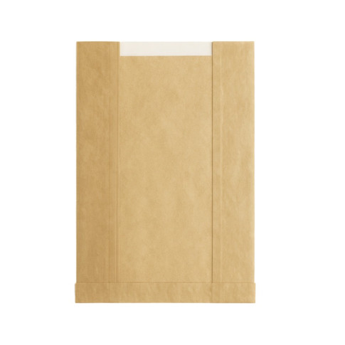 Sacchetto per pane in carta scura con finestra 220x110mm H350mm