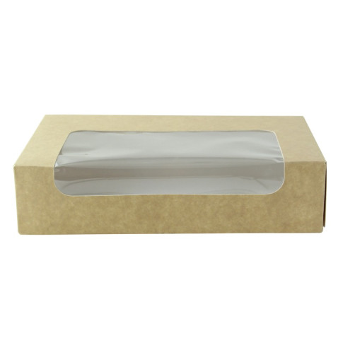 Scatola a finestra in laminato kraft 190x113mm H44mm