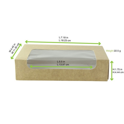 Scatola a finestra in laminato kraft 190x113mm H44mm