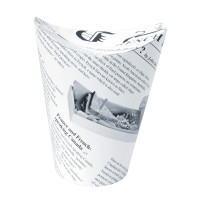 Bicchiere da snack in cartone, decorazione stampa di giornale   H135mm 350ml