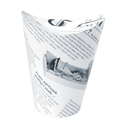 Bicchiere da snack in cartone, decorazione stampa di giornale   H135mm 350ml