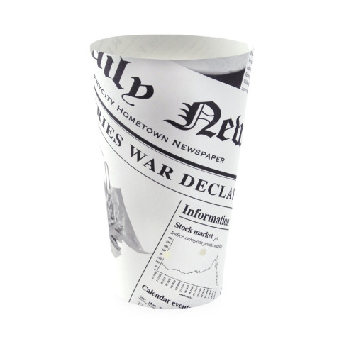 Bicchiere da snack in cartone, decorazione stampa di giornale   H157mm 480ml