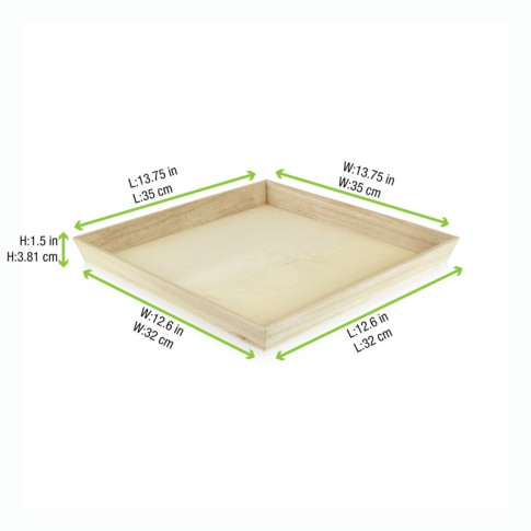 Vassoio da pasto "Noa" in legno 310x310mm H40mm