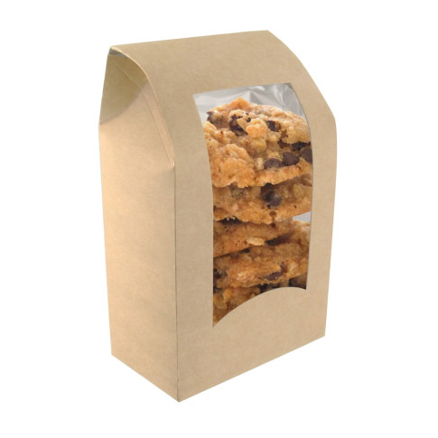 Scatola da wrap in cartone kraft con finestra 95x54mm H152mm