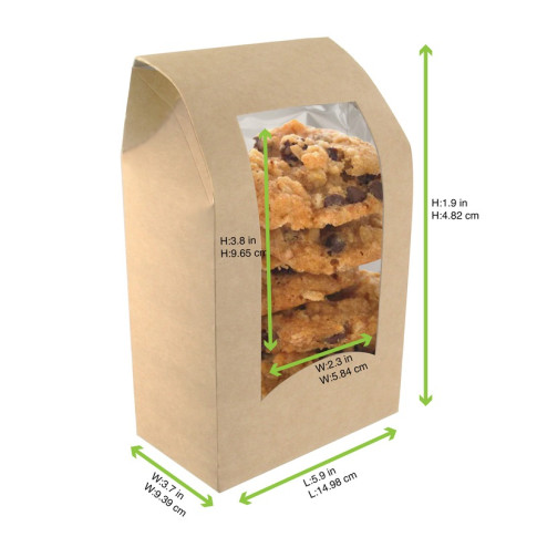Scatola da wrap in cartone kraft con finestra 95x54mm H152mm