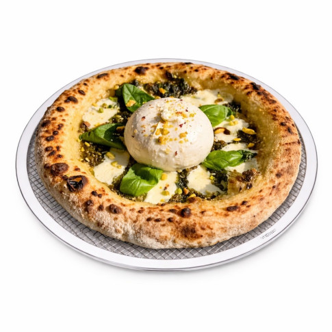 Griglia per pizza rotonda in alluminio con base forata  H4mm
