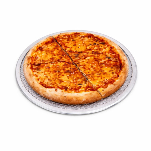 Griglia per pizza rotonda in alluminio con base forata  H4mm