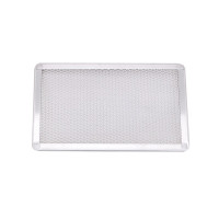 Griglia rettangolare in alluminio per pizza con base forata 300x200mm H10mm