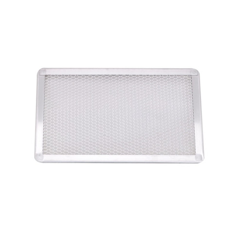 Griglia rettangolare in alluminio per pizza con base forata 300x200mm H10mm