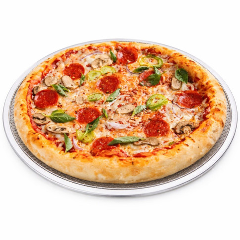 Griglia per pizza rotonda in alluminio con base forata  H4mm