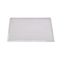 Griglia rettangolare in alluminio per pizza con base forata 600x400mm H10mm