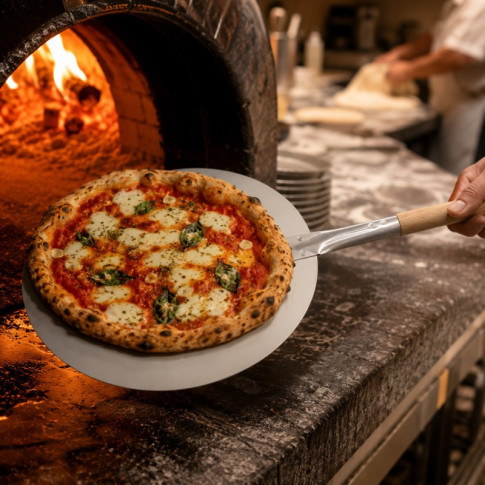 Pala pizza rotonda con diametro della maniglia in legno 950x305mm H15mm