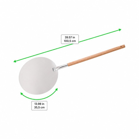 Pala pizza rotonda con diametro della maniglia in legno 1 005x355mm H15mm