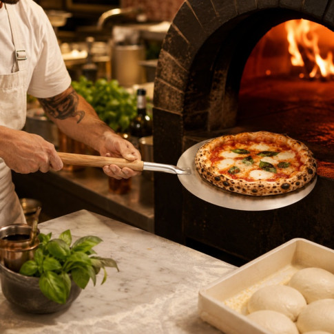 Pala pizza rotonda con diametro della maniglia in legno 1 005x355mm H15mm