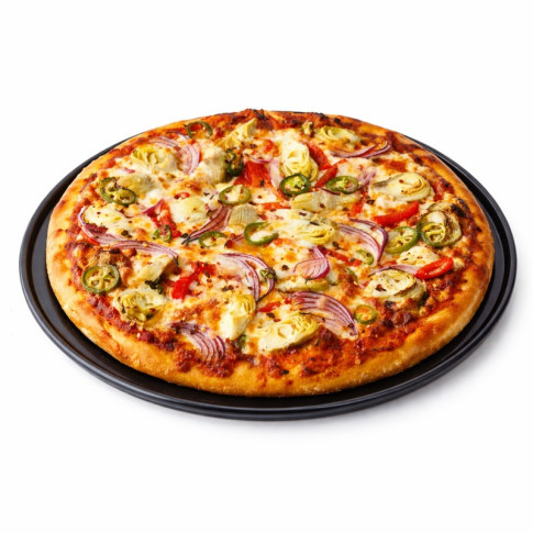 Vassoio/piastra nera della pizza in alluminio anodizzato  H8mm