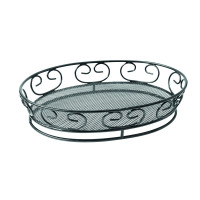 Cestino ovale in metallo nero  230x165mm H50mm