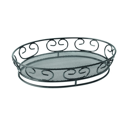 Cestino ovale in metallo nero  230x165mm H50mm