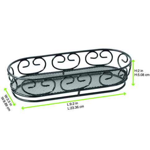 Cestino ovale in metallo nero  230x95mm H50mm