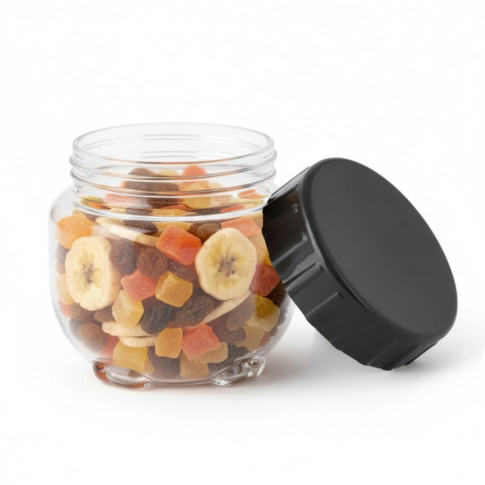 Barattolo Bokolock in PET con coperchio (PET1)  H90mm 550ml