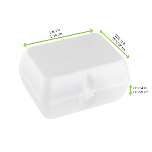 Scatola hamburger in PET riutilizzabile (PP5) 160x130mm H90mm