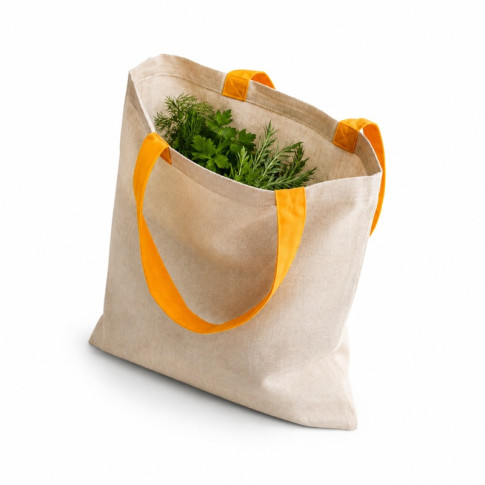 Borsa tote con manici gialli  10x230mm H300mm