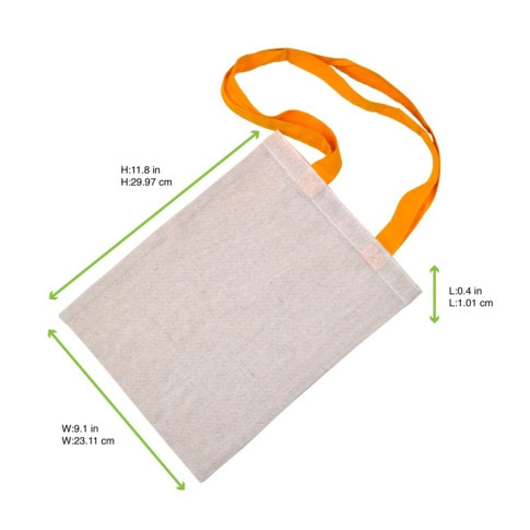 Borsa tote con manici gialli  10x230mm H300mm