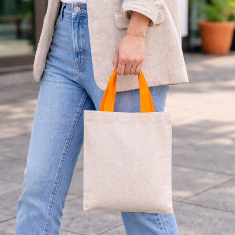 Borsa tote con manici gialli  10x230mm H300mm