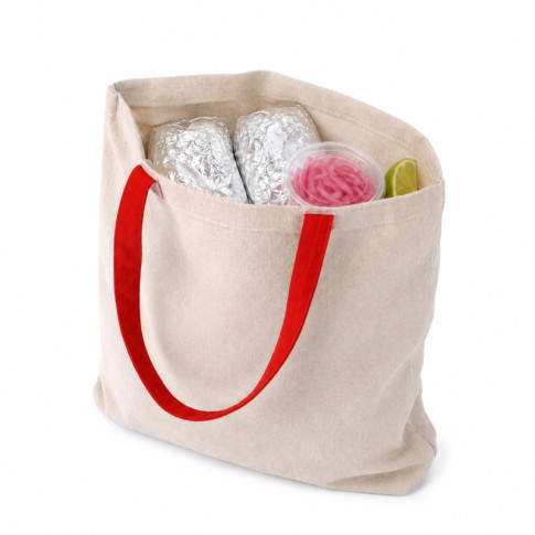 Borsa tote con manici rossi 10x350mm H420mm