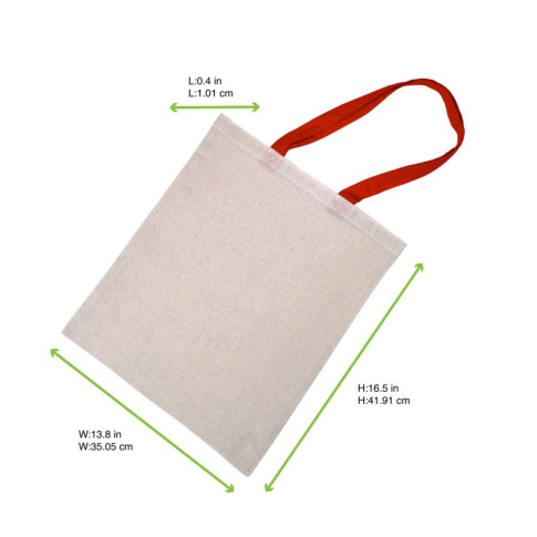 Borsa tote con manici rossi 10x350mm H420mm