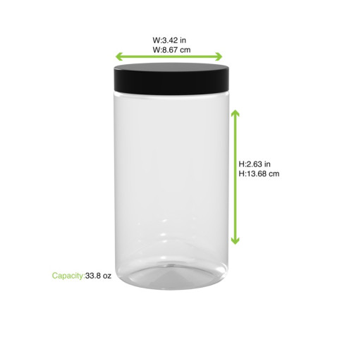Barattolo Bokotwist in PET riutilizzabile (PET1)  H167mm 1000ml