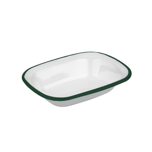 Teglia Enamely smaltata con bordo verde (42) 183x137mm H40mm 350ml