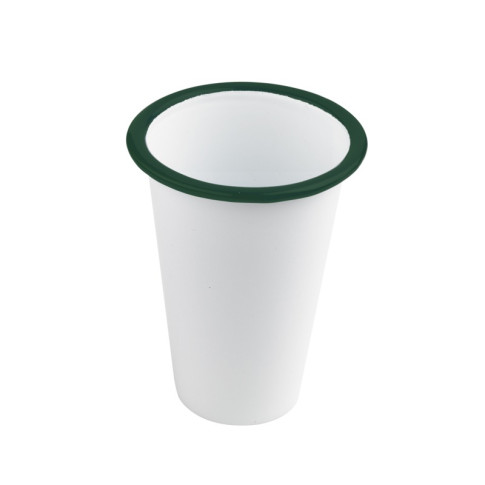 Bicchiere smaltato con bordo verde (42)  H90mm 300ml