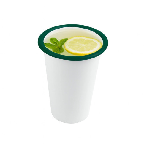 Bicchiere smaltato con bordo verde (42)  H90mm 300ml