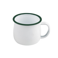 Mug smaltata con manico e bordo verde (42)  H60mm 150ml