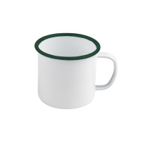 Mug smaltata con manico e bordo verde (42)  H70mm 250ml