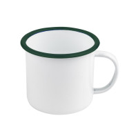Mug smaltata con manico e bordo verde (42)  H75mm 350ml