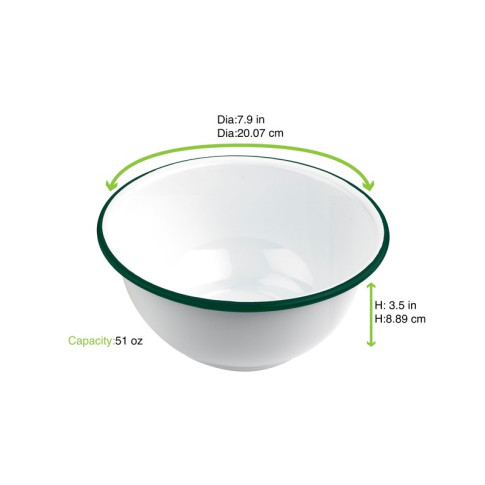 Scodella Enamely smaltata con bordo verde (42)  H90mm 1500ml