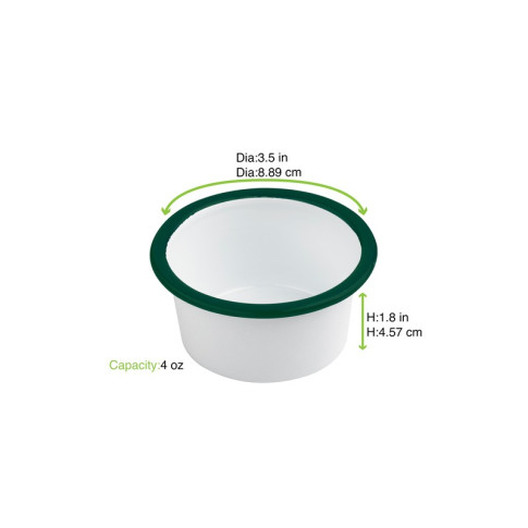 Scodella Enamely smaltata con bordo verde (42)  H45mm 160ml