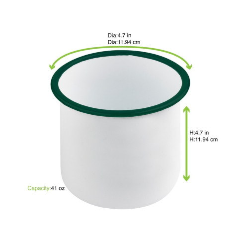 Scodella Enamely smaltata con bordo verde (42)  H120mm 1200ml
