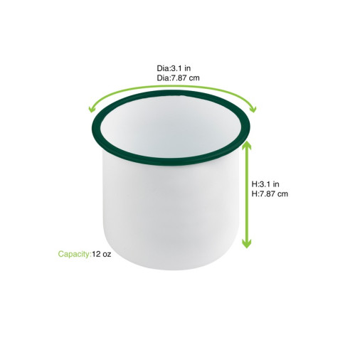 Scodella Enamely smaltata con bordo verde (42)  H80mm 350ml
