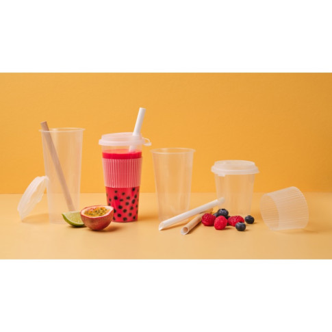 Tazza per tè alle bollicine in PP trasparente stampato a iniezione  H99mm 360ml