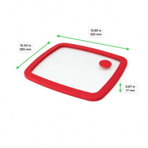 GN 1/2 vetro temperato/coperchio in silicone  325x265mm H17mm