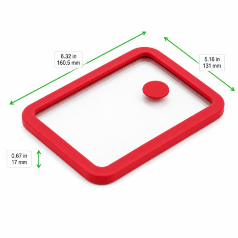 GN 1/8 vetro temperato/coperchio in silicone 160,5x131mm H17mm