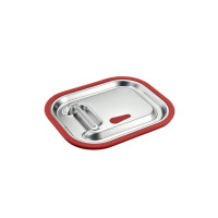 Coperchio in acciaio inox 1/2 in silicone 325x265mm H15mm